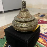 خاتم کاری گلدان و شیرینی خوری خاتم کاری نو