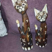 مجسمه چوبی گربه