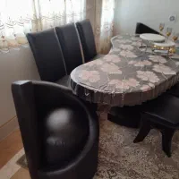 مبل راحتی چرم باضافه میز ناهارخوری ۸ نفره|مبلمان خانگی و میز عسلی|بروجرد, |دیوار