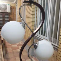 لوستر چوبی فلزی ۲ شاخه