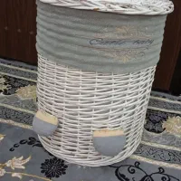 سبد لباس بچه حصیری به همراه تشک بازی