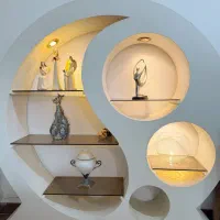 ویترین چوبی کاملا سالم با چراغ های سالم