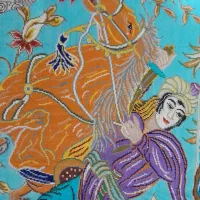 فرش تمام ابریشم زرچرک|فرش|مراغه, |دیوار