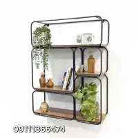 شلف چوب و فلز منیمال قابلیت نصب به دیوار
