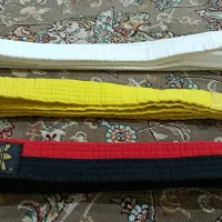 کمربند تکواندو سفید زرد و قرمز مشکی