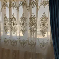 پرده تور ترک سنگ دوزی شده با والان مخمل|پرده، رانر، رومیزی|تهران, بهداشت|دیوار