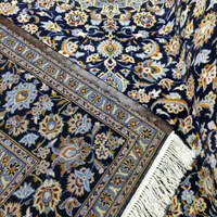 فرش۱۲متری دستباف کاشان سورمه ای دست بافت درحدنو|فرش|تهران, آهنگ|دیوار