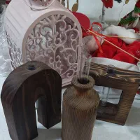 شمعدون فانوسی فلزی و تنه درخت چوبی کاملا سالم و نو|صنایع دستی و سایر لوازم تزئینی|رشت, علی آباد|دیوار