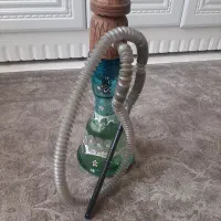 قلیان تنه چوبی سری مینا کاری وشیشه تراش کاری شده