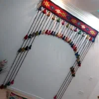 آویز پرده و گلیم سنتی دستباف|گلیم، جاجیم، گبه|کرمانشاه, |دیوار
