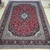 دوعدد دستباف ۱۲ متری کاشان جفت قرمزلاکی