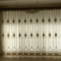 پرده سالن برای دو پنجره به همراه زیر پرده و کتیبه|پرده، رانر، رومیزی|آمل, |دیوار