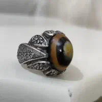 انگشتر نقره دست ساز باباقوری استاد امانی