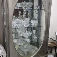 بوفه چوبی رنگ نقره ای