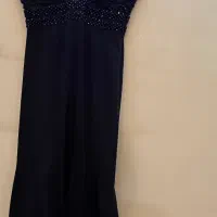 پیراهن سورمه ای کار شده