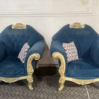 مبل سلطنتی با رنگ ابی درباری|مبلمان خانگی و میز عسلی|رشت, گلسار|دیوار