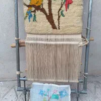 فرش دستبافت نیمه کاره رو دار|فرش|کرج, شهرک نهال و بذر|دیوار