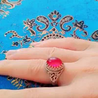 انگشتر نقره دست ساز نگینش یاقوت یمن