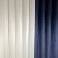 دو عدد شال  پرده پانچ (رنگ سرمه ای) بدون حریر