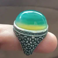 انگشتر عقیق سبز قلم سید جعفر