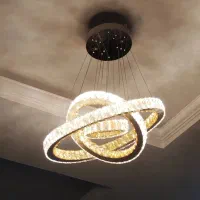 لوستر کریستالی 3 طبقه گرد