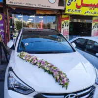 ماشین عروس سانتافه گل خورده آماده|خودرو اجاره‌ای|کرج, جهان‌شهر|دیوار