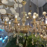 لوستر بلوری کریستالی هشت شاخه وارداتی