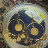 گوشواره حلقه ای سکه ای رنگ ثابت