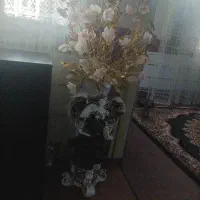 گل کریستالی وگلدان فرشته سفالی بزرگ