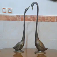 فروش دو عدد قو بزرگ تزیینی برنز سنگین وزن