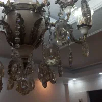 لوستر پنج شاخه برنجی|لوستر و چراغ آویز|ری, شهادت|دیوار