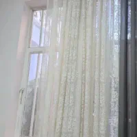 پرده پانچ توری شیری روشن
