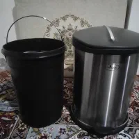 سطل زباله استیل همراه با اسفنج و فرچه توالت استیل|لوازم نظافت|بندر انزلی, آذربایجان|دیوار