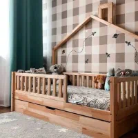 تخت دو طبقه . کلبه . کودک جوان سرویس چوبی سیسمونی|تخت و صندلی بچه|مشهد, نوید|دیوار