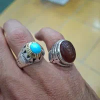 انگشتر نقره فیروزه عقیق