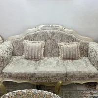 مبلمان استیل نه نفره چوب کامل سالم