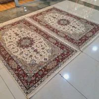جفت قالیچه دستباف ‌کرک و ابریشم کاشان|فرش|تهران, اکباتان|دیوار