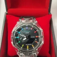 ساعت جیشاک 2100 بند مشکی بدنه شفاف