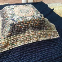 لحاف کرسی و کرسی چوبی