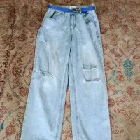 شلوار بگ زاپ دار