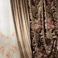 دستک پرده و حریر تمام گلدوزی ترک