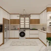 کابینت کمد دیواری تی وی باکس درب چوبی