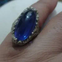 انگشتر نقره یاقوت لعل ابی