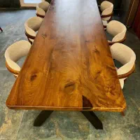 میز نهار خوری اسلب چوب گردو