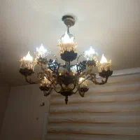 لوستر برنجی 5شاخه|لوستر و چراغ آویز|اراک, |دیوار