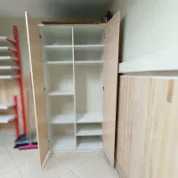 کمد دو درب سفید چوبی جادار