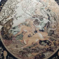 یه فرش با طرح آهو زیبا
