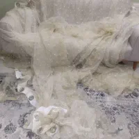 پرده حریر پرچین نباتی روشن