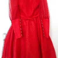 لباس مجلسی عروسکی پفی قرمز نو ۳۶