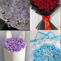 انواع دسته گل و باکس گل روبانی